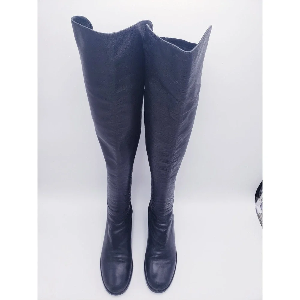Stuart Weitzman 5050 Over the Knee Boots Black Leather Size 9.5